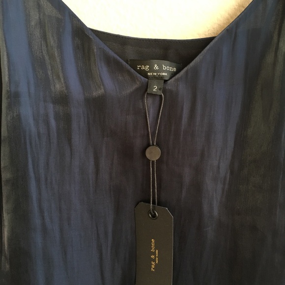 Rag and Bone Astrid Blue Tank top sz 2 - Picture 6 of 7